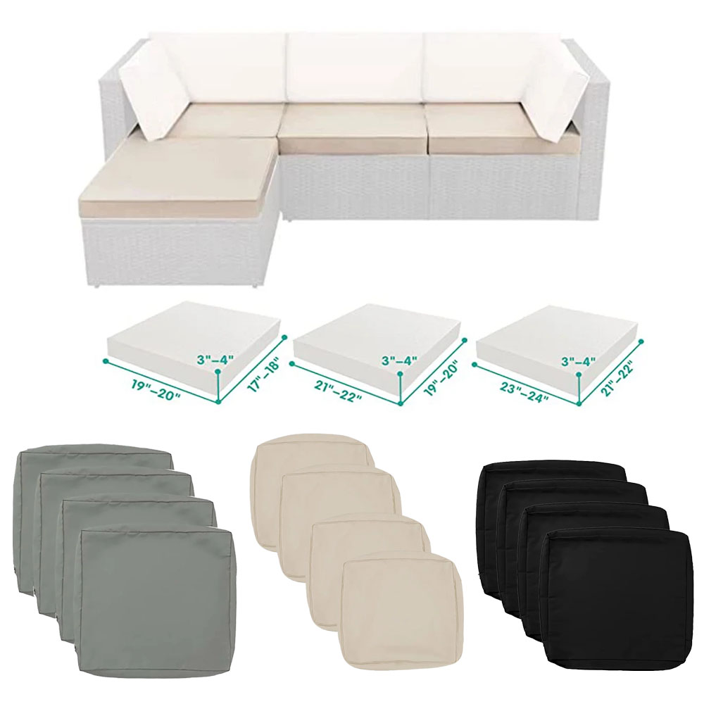Outdoor Furniture Upholstery - Set di 1-4 Cuscini per Divano,