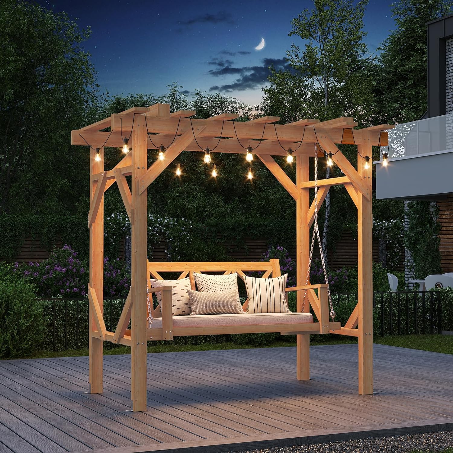 Hanging Egg Chair - Pergola in Legno di Cedro con