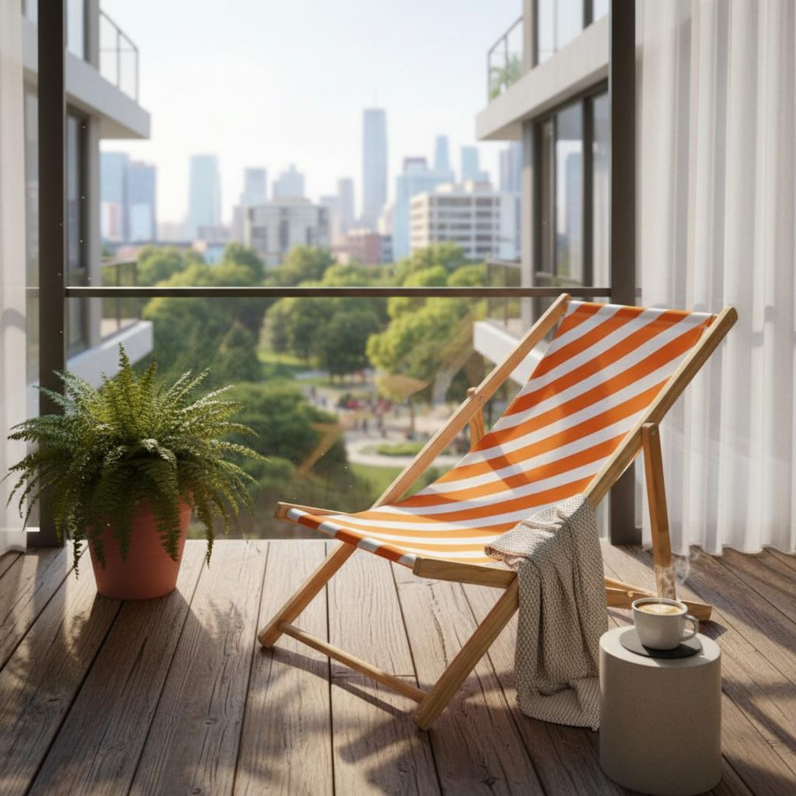 Deck Chair Lounger - Sdraio Pieghevole da Spiaggia, Sedia a