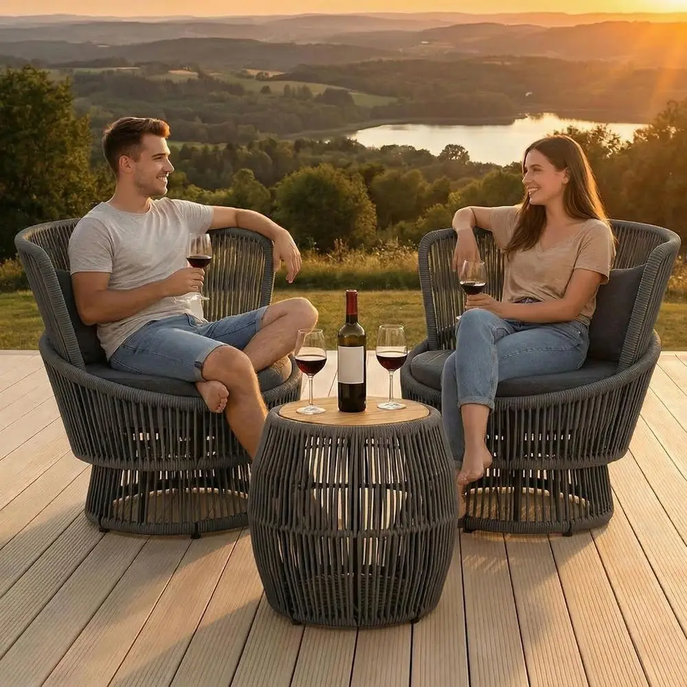 Outdoor Furniture Grey - Set da 2 Pezzi per Esterni