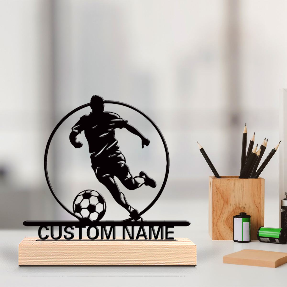 Outdoor Furniture Wooden - Statua in Metallo Personalizzata di Calciatore