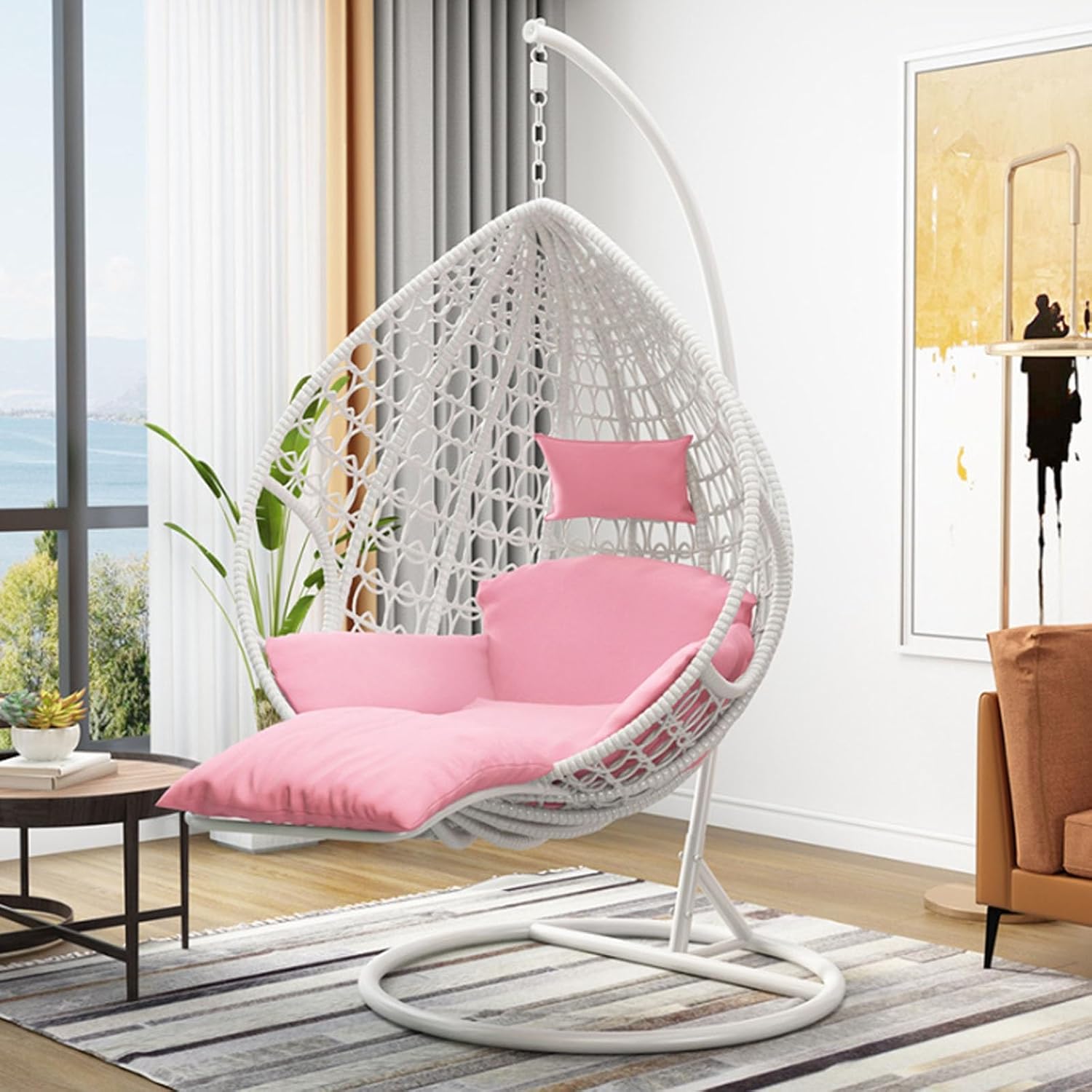 Hanging Egg Chair - Sedia a dondolo sospesa in rattan