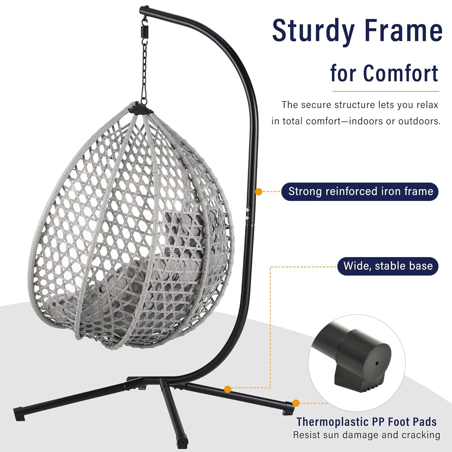 Sedia a dondolo pieghevole in  - Hanging Egg Chair recensione e prezzo