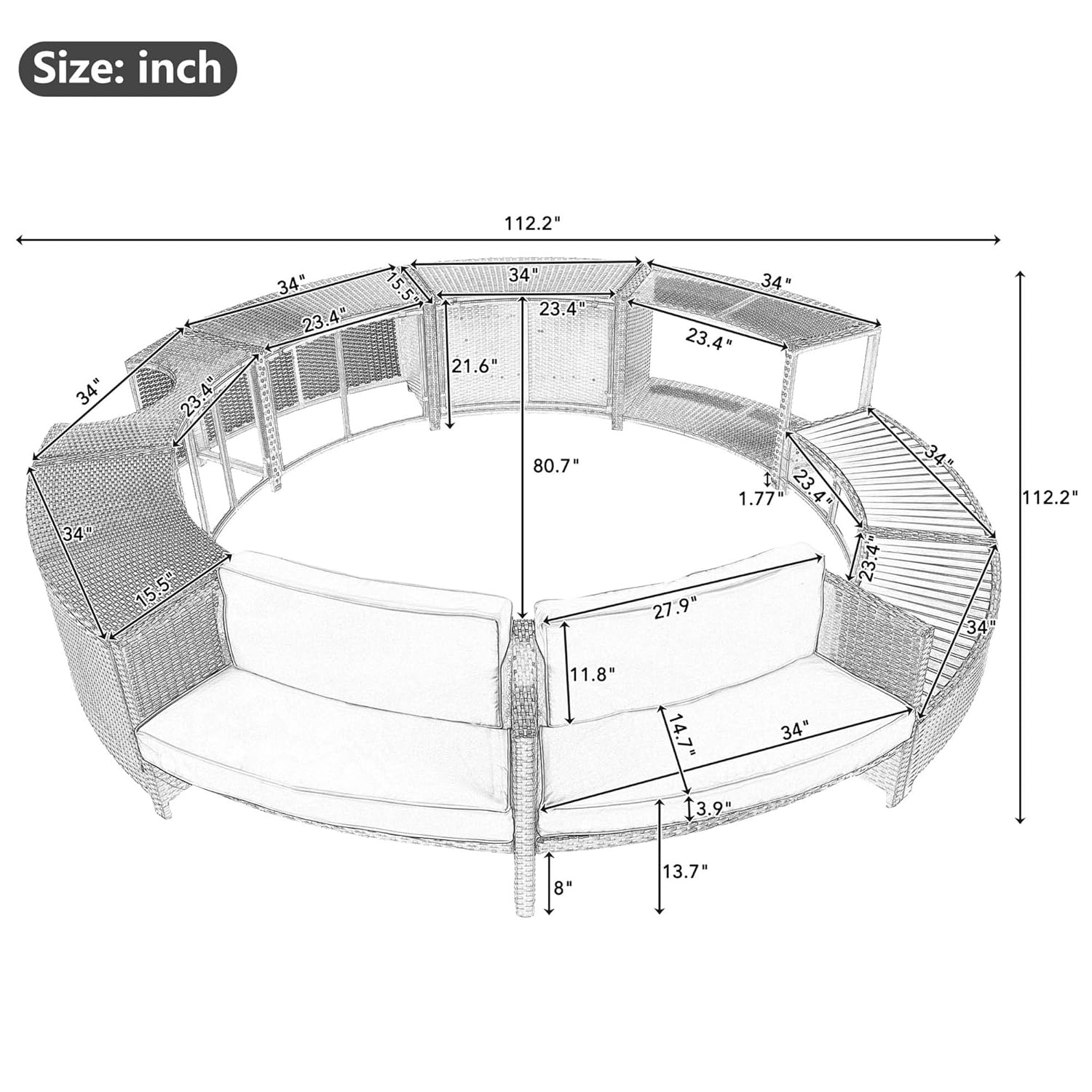 Set Divano da Esterno in Ratta - Outdoor Furniture Grey recensione e prezzo