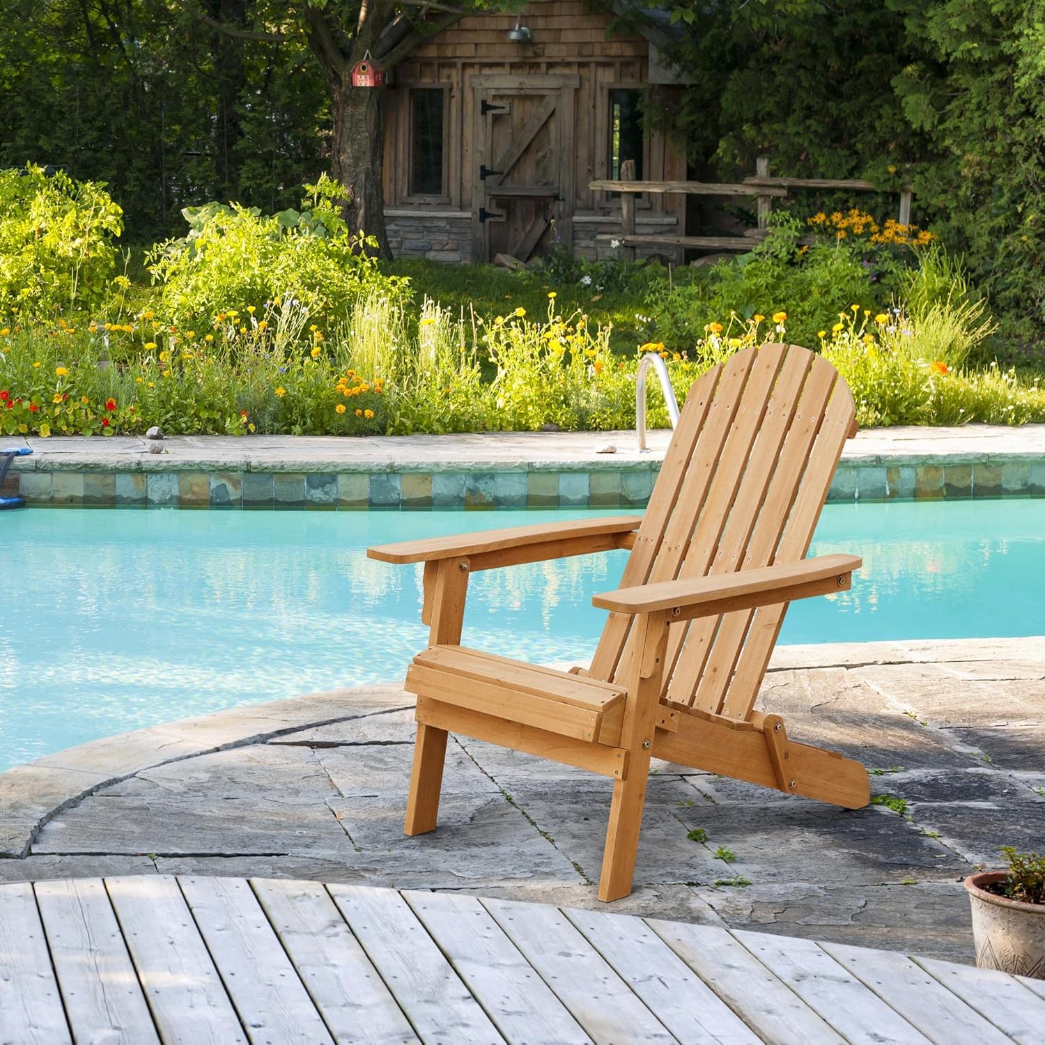 Set di 2 Sedie Adirondack Pieg - Outdoor Furniture Set With Fire Pit recensione e prezzo