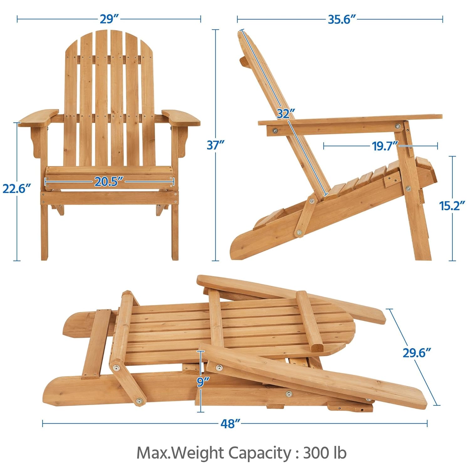Set di 2 Sedie Adirondack Pieg - Outdoor Furniture Set With Fire Pit recensione e prezzo