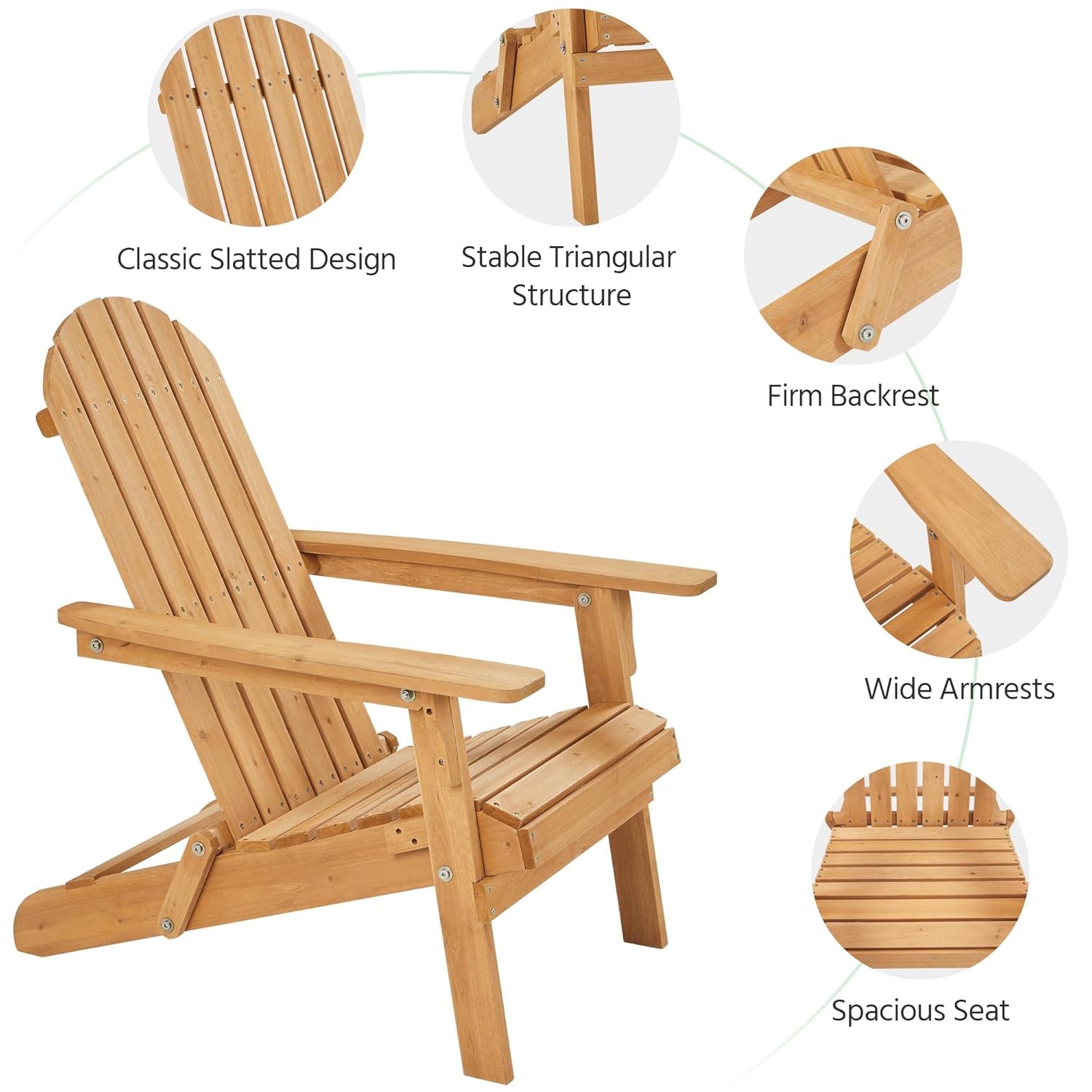 Set di 2 Sedie Adirondack Pieg - Outdoor Furniture Set With Fire Pit recensione e prezzo
