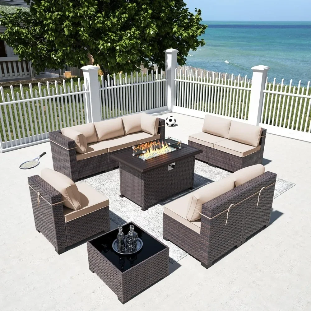 -Set di mobili da patio con ta - Outdoor Furniture Set With Fire Pit recensione e prezzo