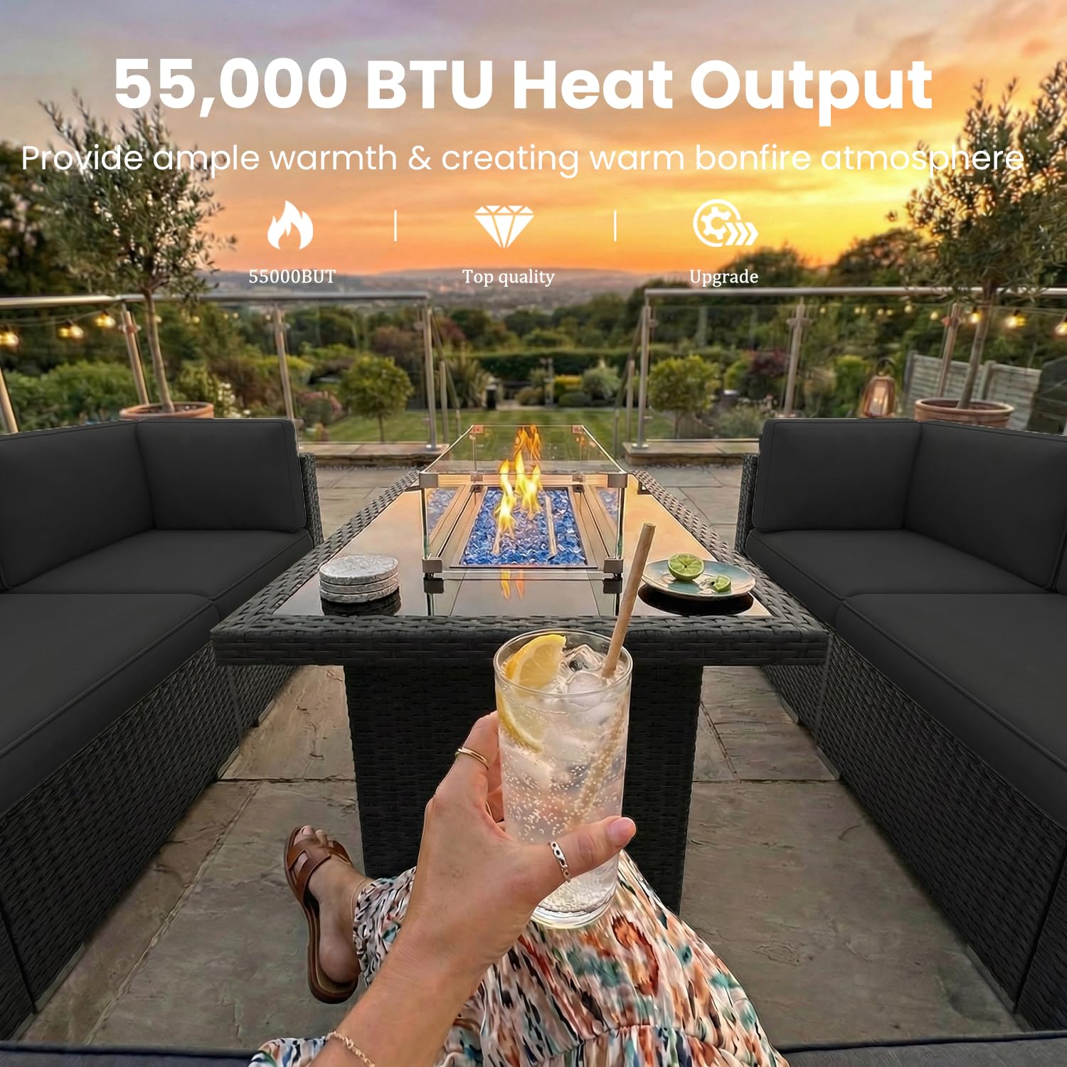 Set di Mobili da Giardino 8 Pe - Outdoor Furniture Set With Fire Pit recensione e prezzo