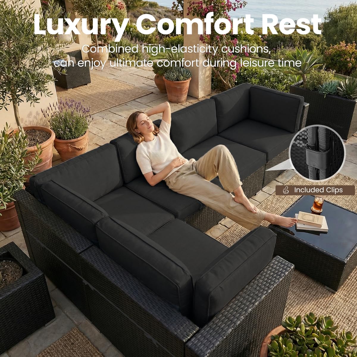 Set di Mobili da Giardino 8 Pe - Outdoor Furniture Set With Fire Pit recensione e prezzo