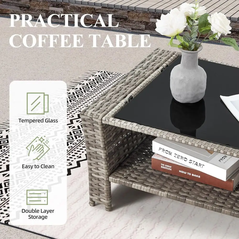 Set di Mobili da Esterno in 6  - Outdoor Furniture Grey recensione e prezzo