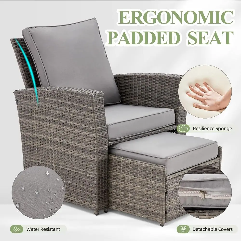Set di Mobili da Esterno in 6  - Outdoor Furniture Grey recensione e prezzo