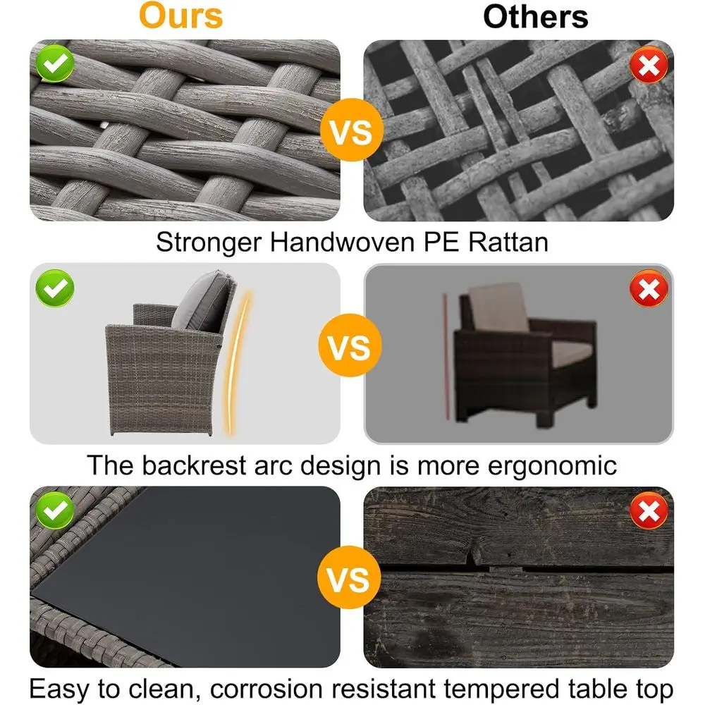 Set di Mobili da Esterno in 6  - Outdoor Furniture Grey recensione e prezzo