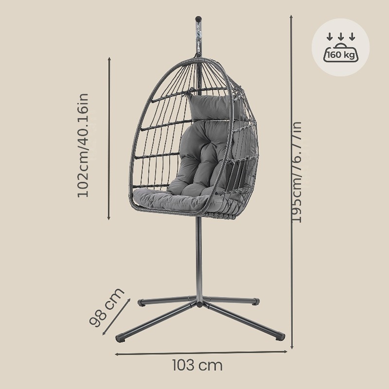 Sedia a dondolo sospesa con su - Hanging Egg Chair recensione e prezzo