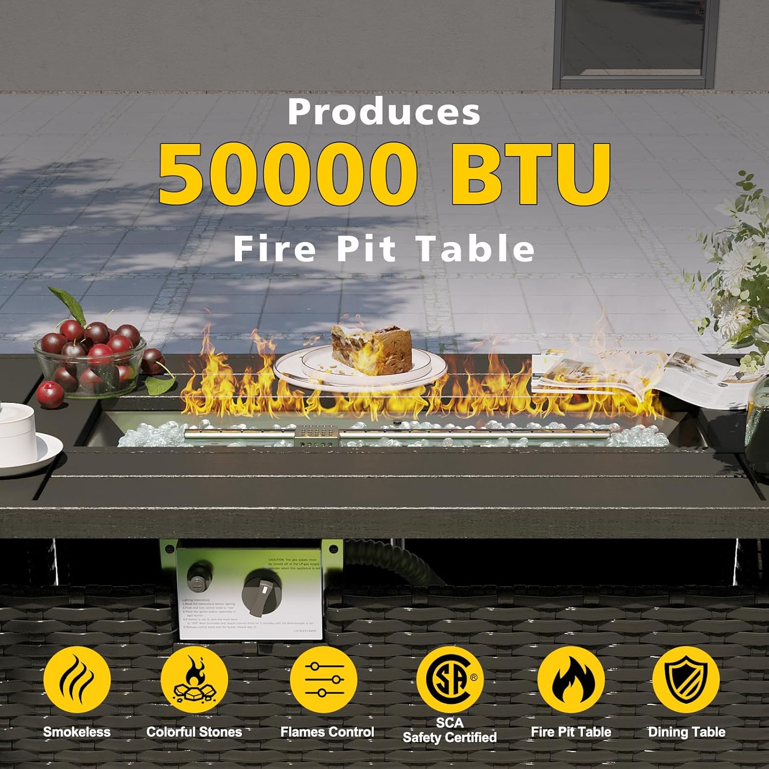 Set di Mobili da Giardino con  - Outdoor Furniture Set With Fire Pit recensione e prezzo