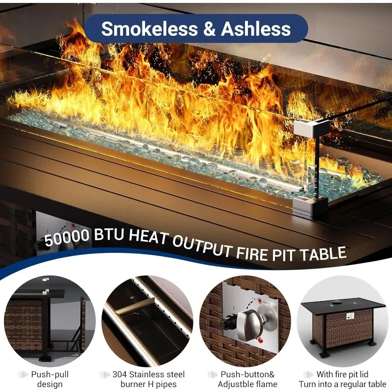 Un set di mobili con tavolo pe - Outdoor Furniture Set With Fire Pit recensione e prezzo