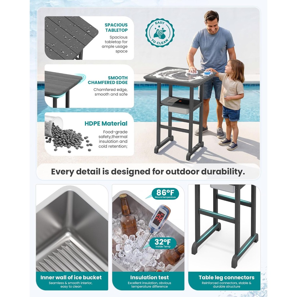 Set di 4 Sedie da Bar per Este - Outdoor Furniture Grey recensione e prezzo