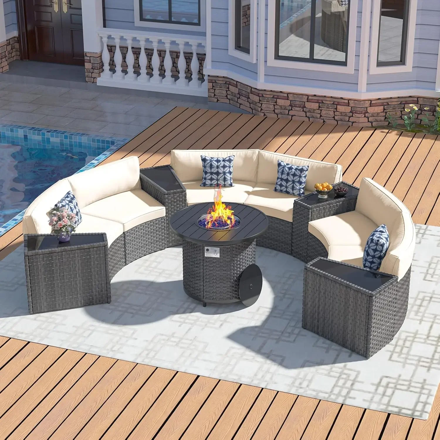 l Set di mobili da giardino co - Outdoor Furniture Set With Fire Pit recensione e prezzo