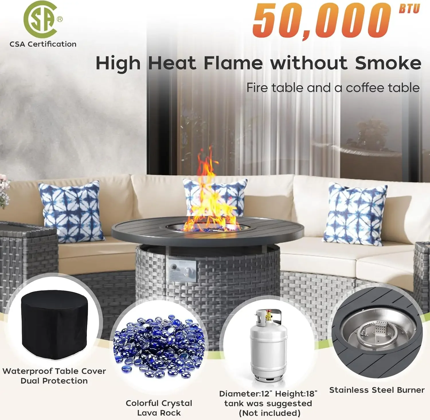 l Set di mobili da giardino co - Outdoor Furniture Set With Fire Pit recensione e prezzo