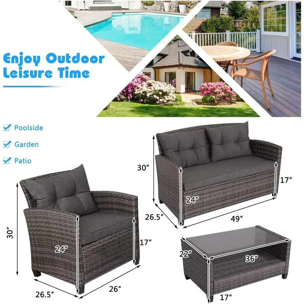Set di Mobili da Esterno Grigi - Outdoor Furniture Grey recensione e prezzo