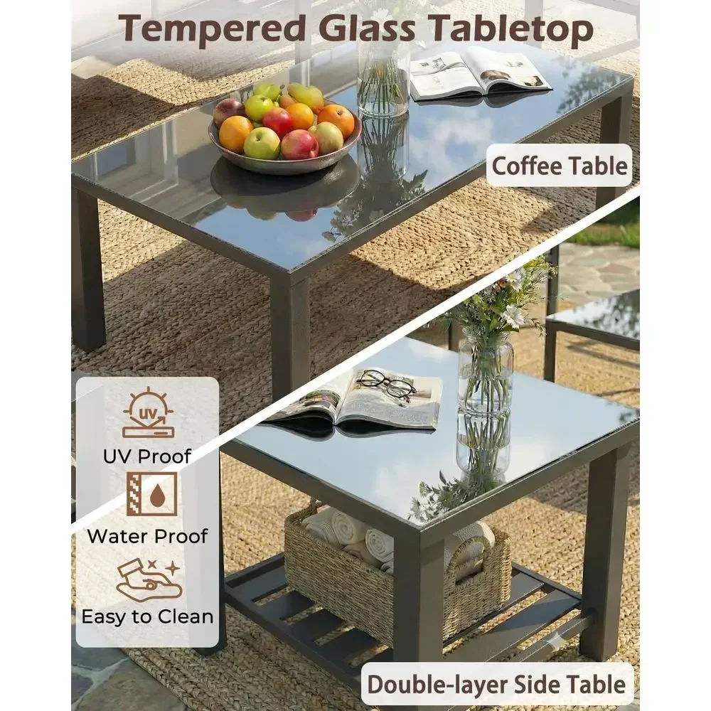 Set di mobili da giardino da 6 - Outdoor Furniture Grey recensione e prezzo