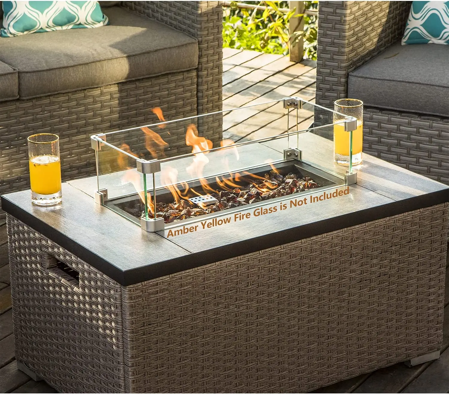 -Mobili da esterno Divano comp - Outdoor Furniture Set With Fire Pit recensione e prezzo