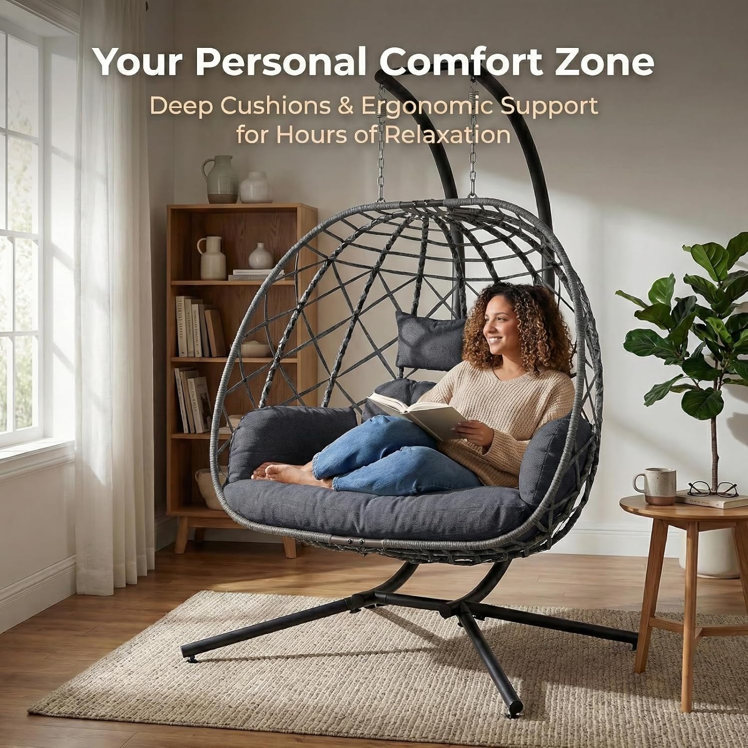 Sedia a dondolo a forma di uov - Outdoor Furniture Grey recensione e prezzo