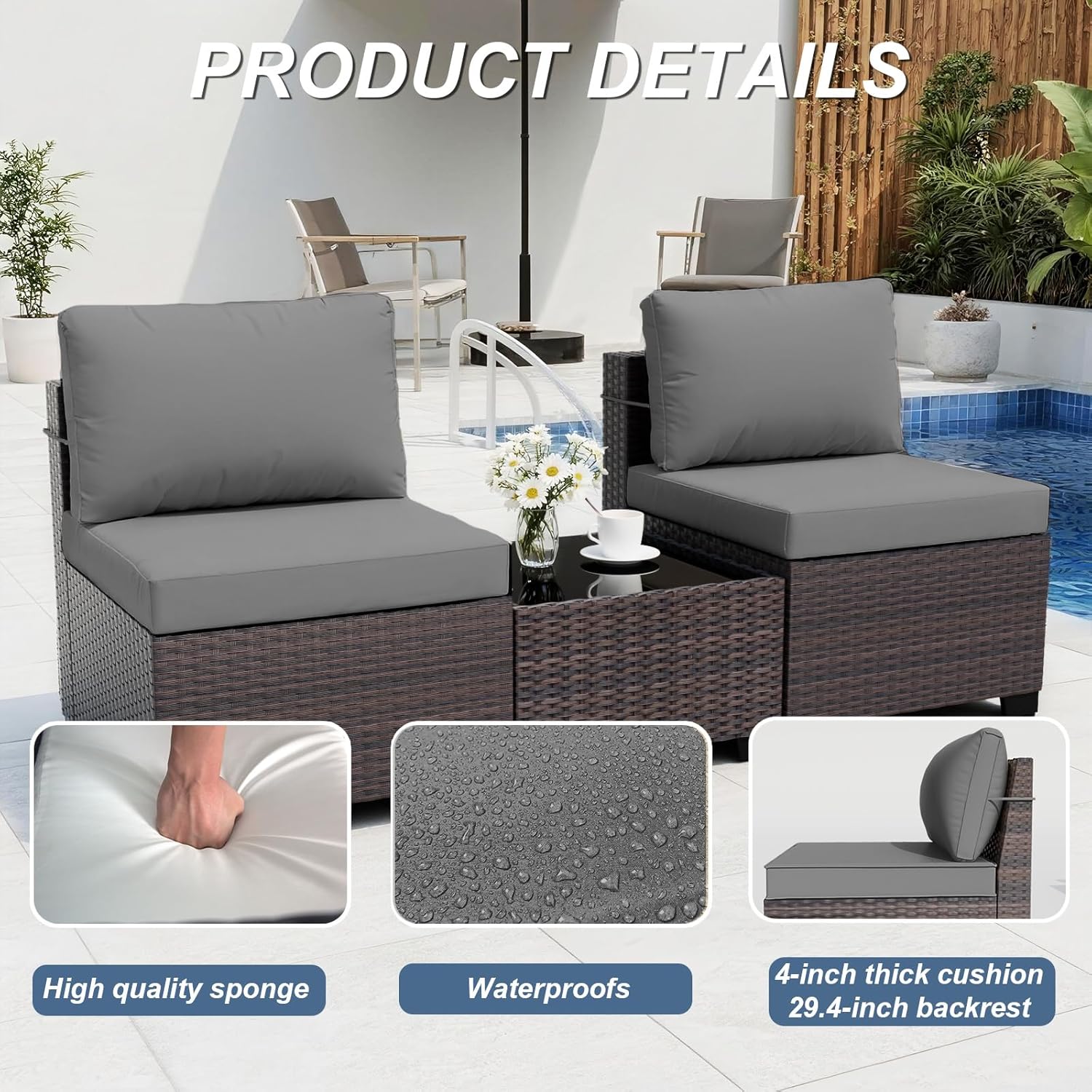 Set di Mobili da Giardino con  - Outdoor Furniture Set With Fire Pit recensione e prezzo