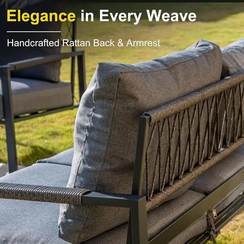 Set di mobili da giardino a 5  - Outdoor Furniture Grey recensione e prezzo
